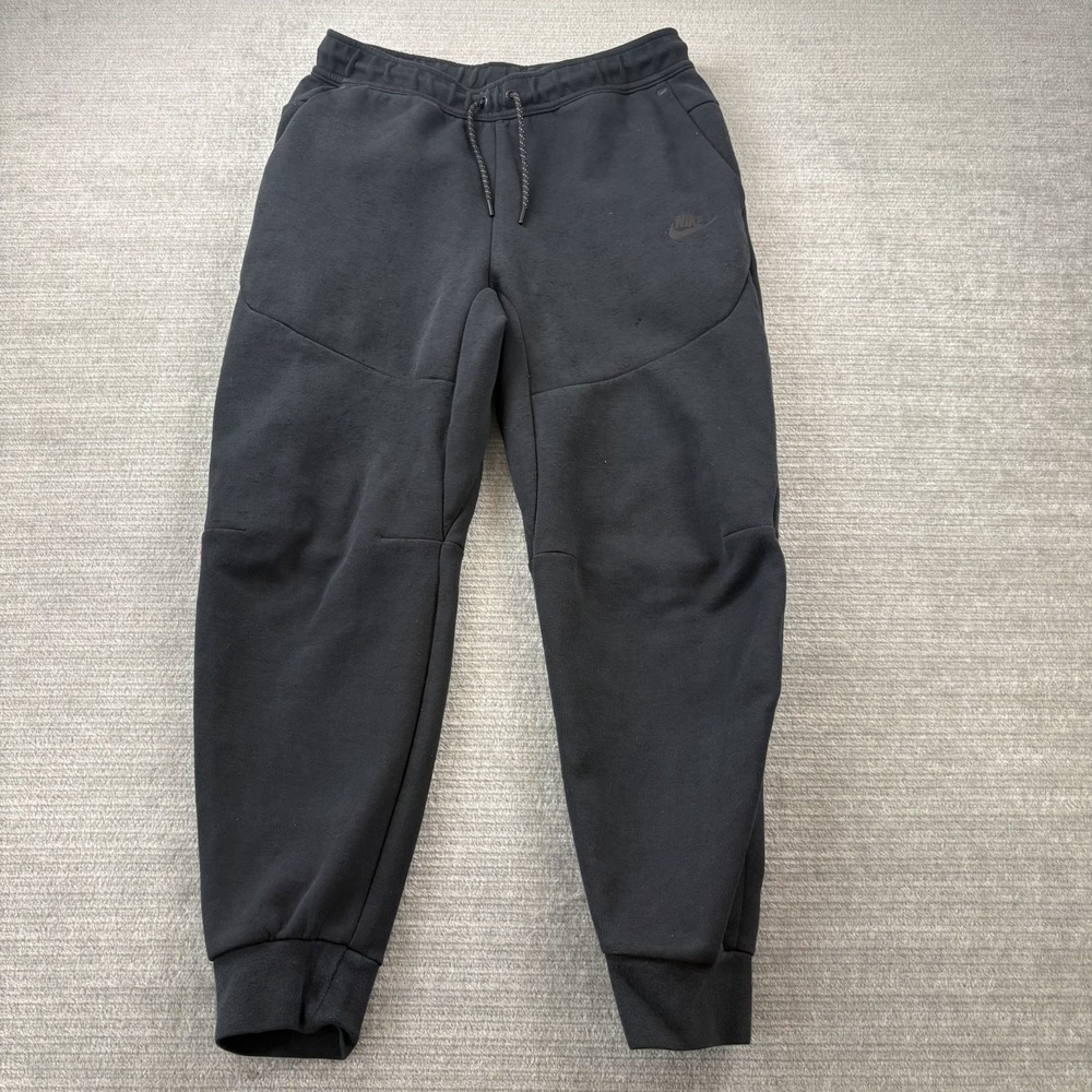 Nike Tech Fleece Joggers Mens M Black Tapered Stretch Athletic Elastic Waist